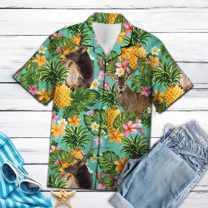 Tropical Pineapple Reindeer H77007 - Hawaii Shirt