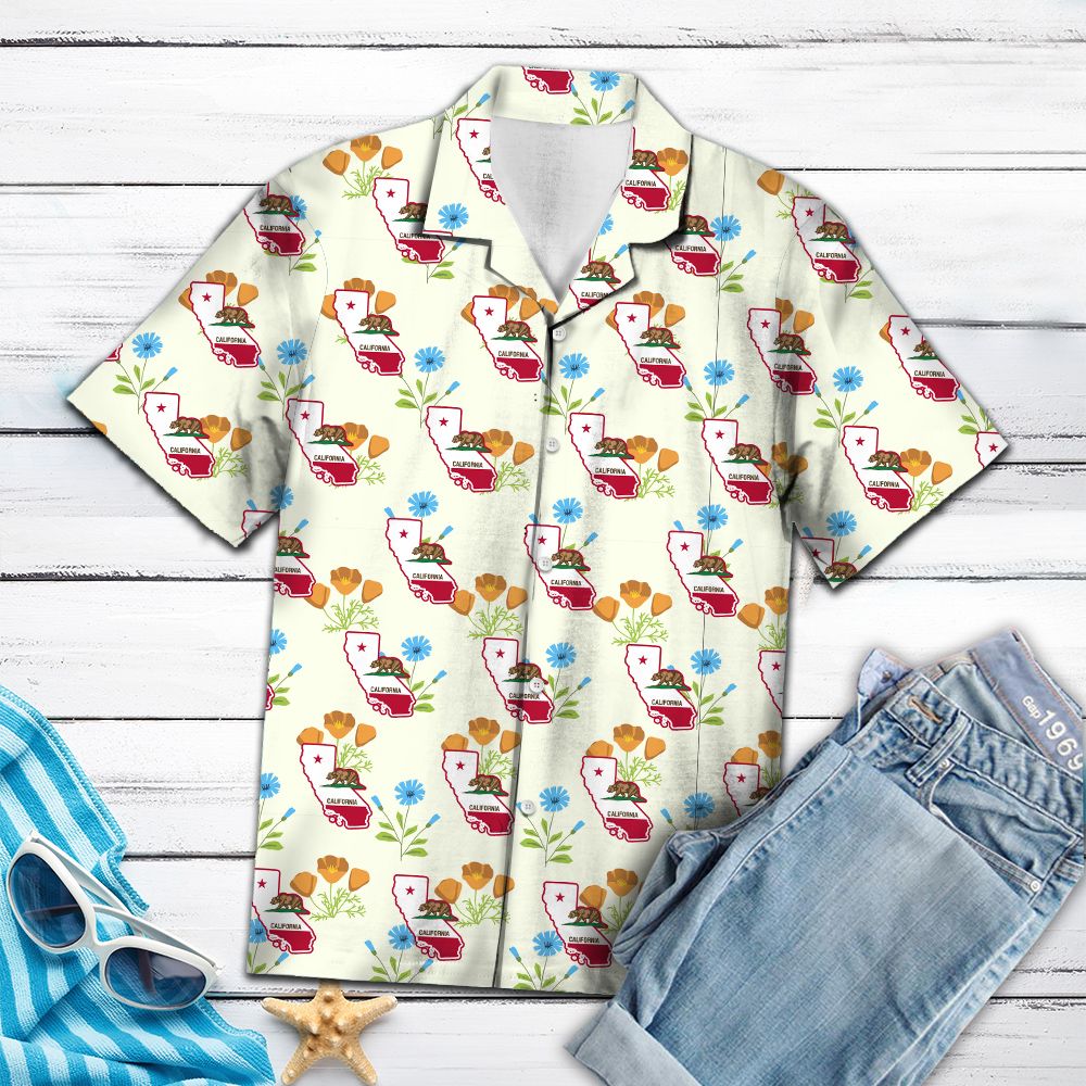 Floral California Poppy and Chicory H77021 - Hawaii Shirt