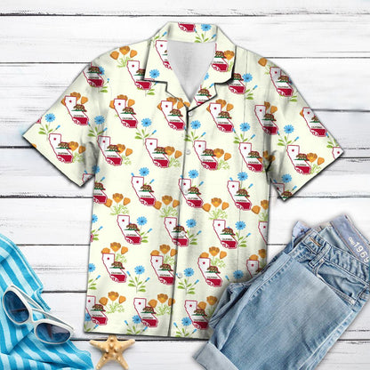 Floral California Poppy and Chicory H77021 - Hawaii Shirt