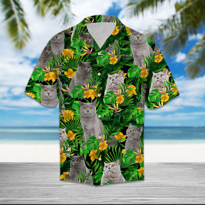 British Shorthair Tropical Wild Flowers T0707 - Hawaii Shirt