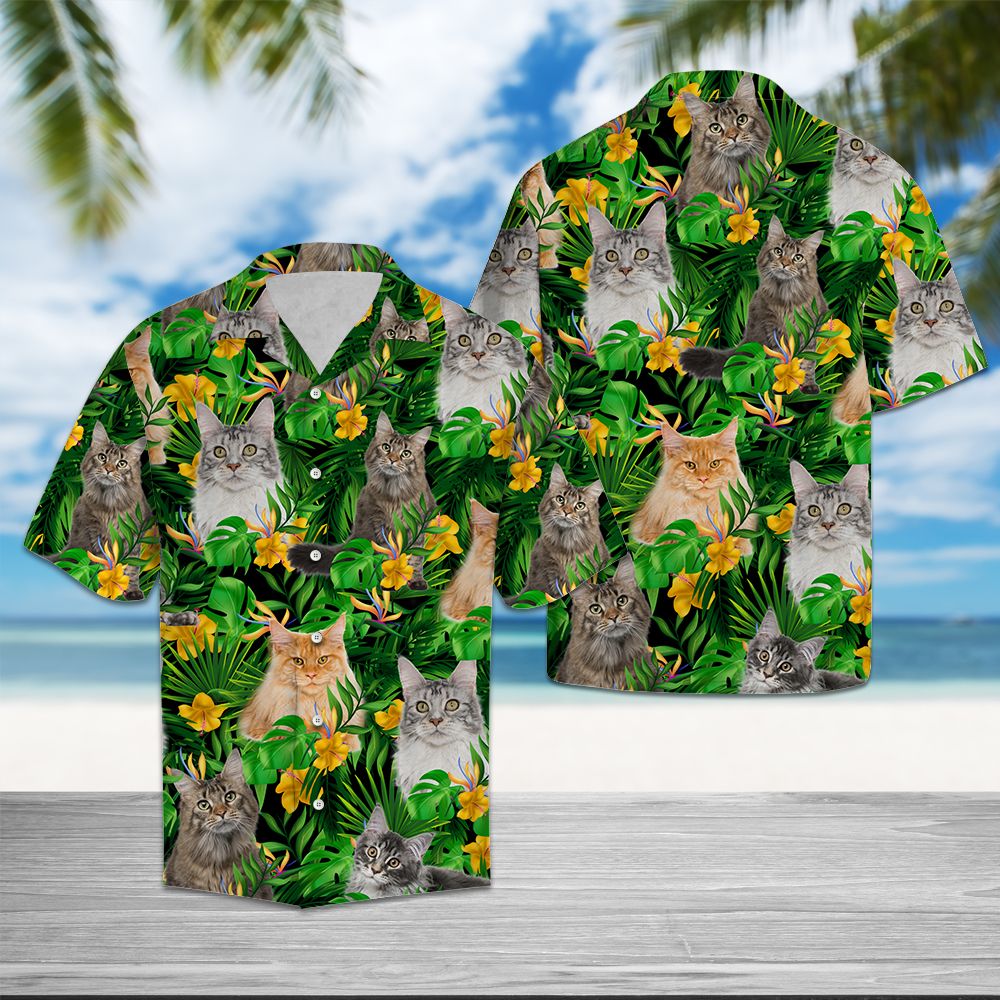 Maine Coon Tropical Wild Flowers T0707 - Hawaii Shirt