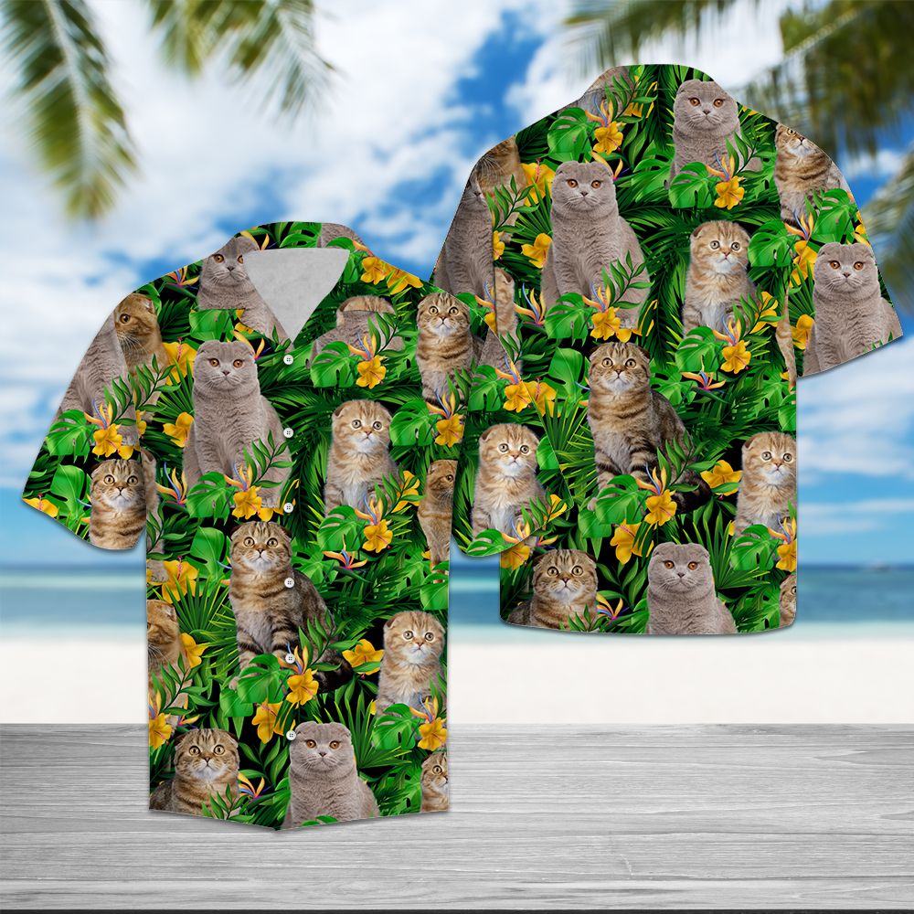 Scottish Fold Tropical Wild Flowers T0707 - Hawaii Shirt