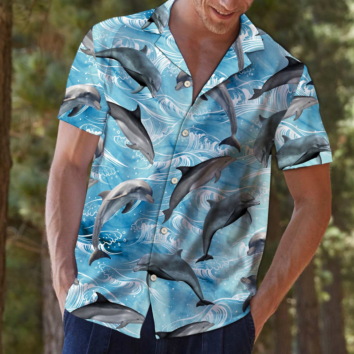 Dolphin Wave Water T0707 - Hawaii Shirt