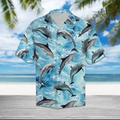 Dolphin Wave Water T0707 - Hawaii Shirt