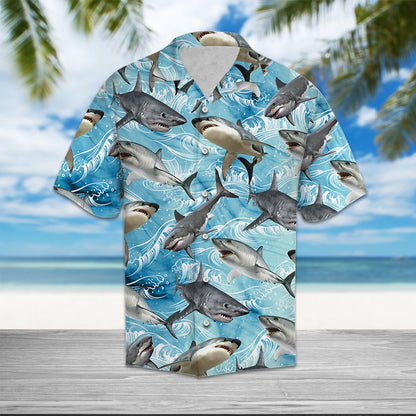 Shark Wave Water T0707 - Hawaii Shirt