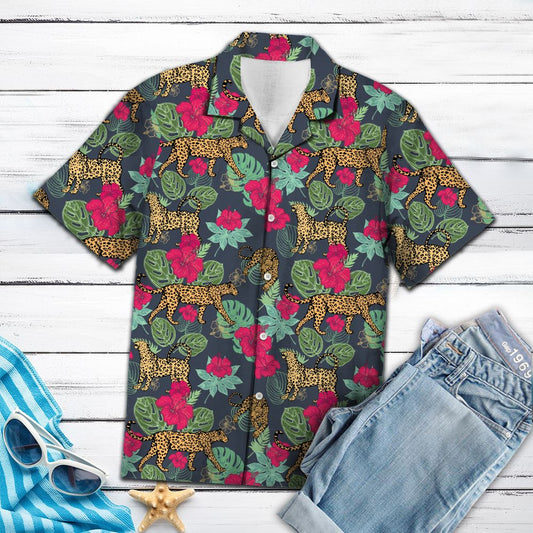 Leopard Hibiscus Flower T0807 - Hawaii Shirt