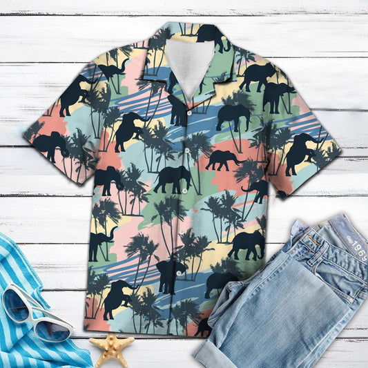 Elephant Coconut Palm Vintage T0807 - Hawaii Shirt