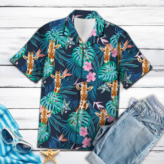 Giraffe Tropical Palm T0807 - Hawaii Shirt