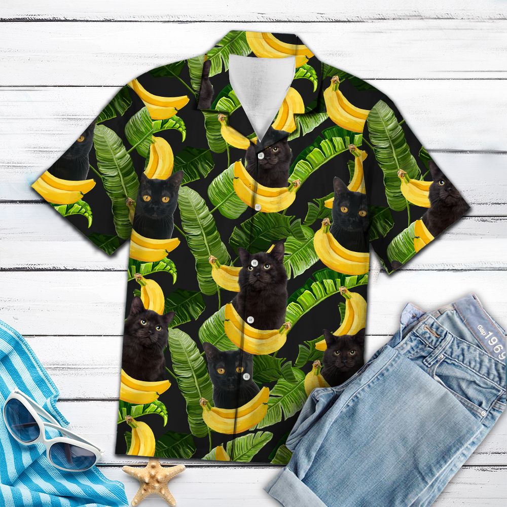 Black Cat Banana T0807 - Hawaii Shirt