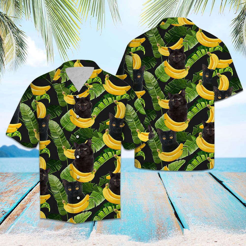 Black Cat Banana T0807 - Hawaii Shirt