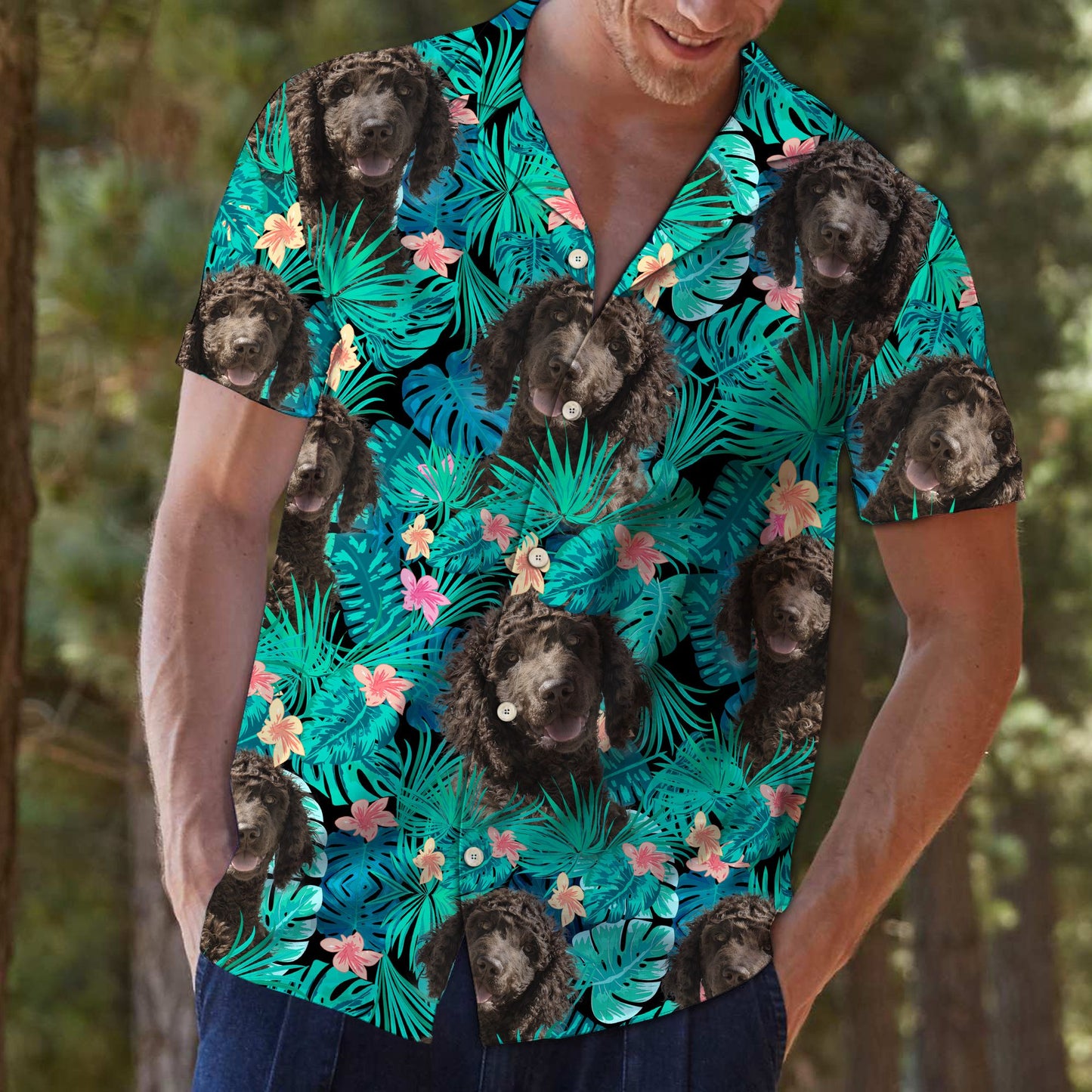 Irish Water Spaniel Tropical T0807 - Hawaii Shirt