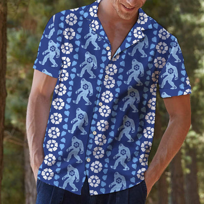 Bigfoot Blue Floral T0807 - Hawaii Shirt