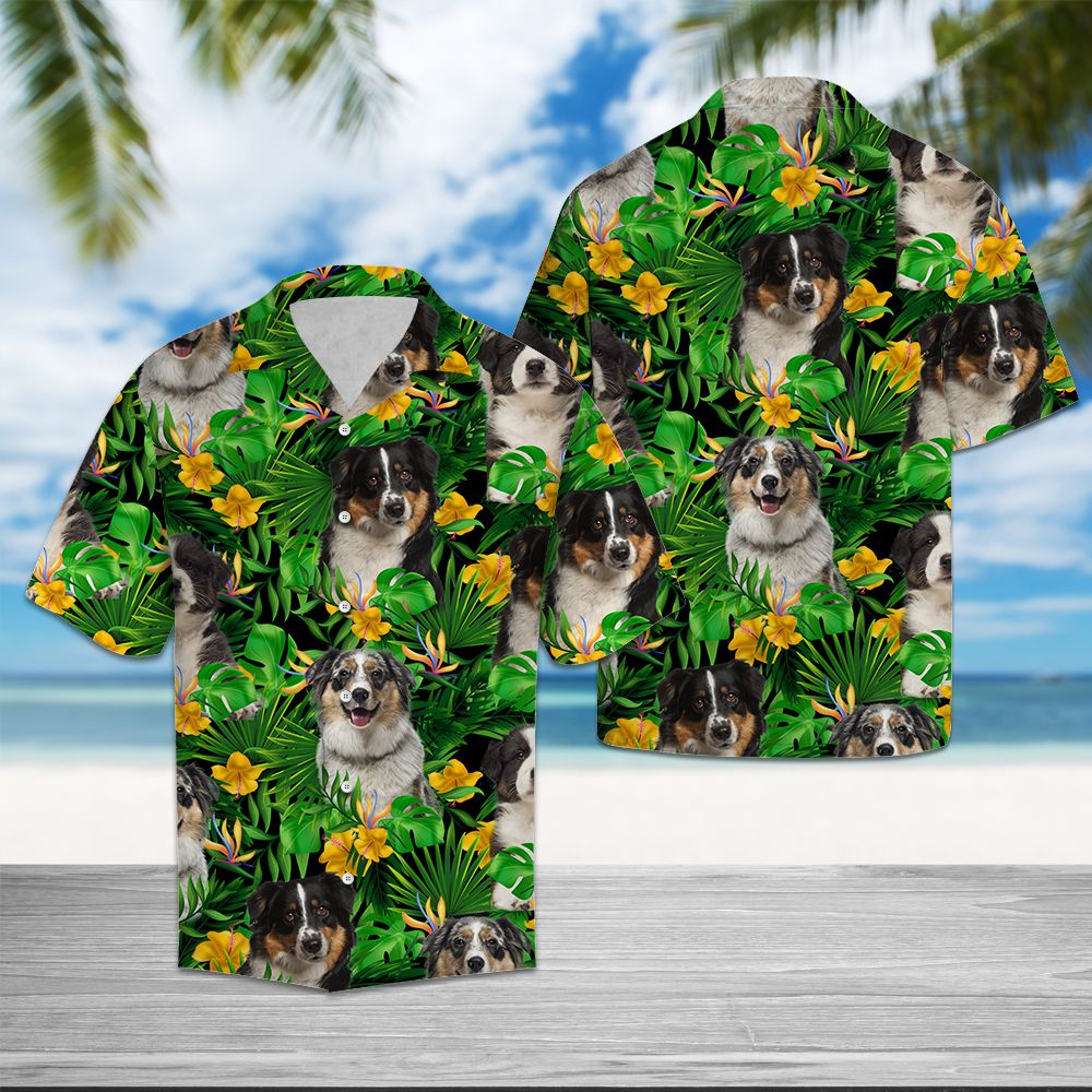 Australian Shepherd Tropical Wild Flower T0807 - Hawaii Shirt