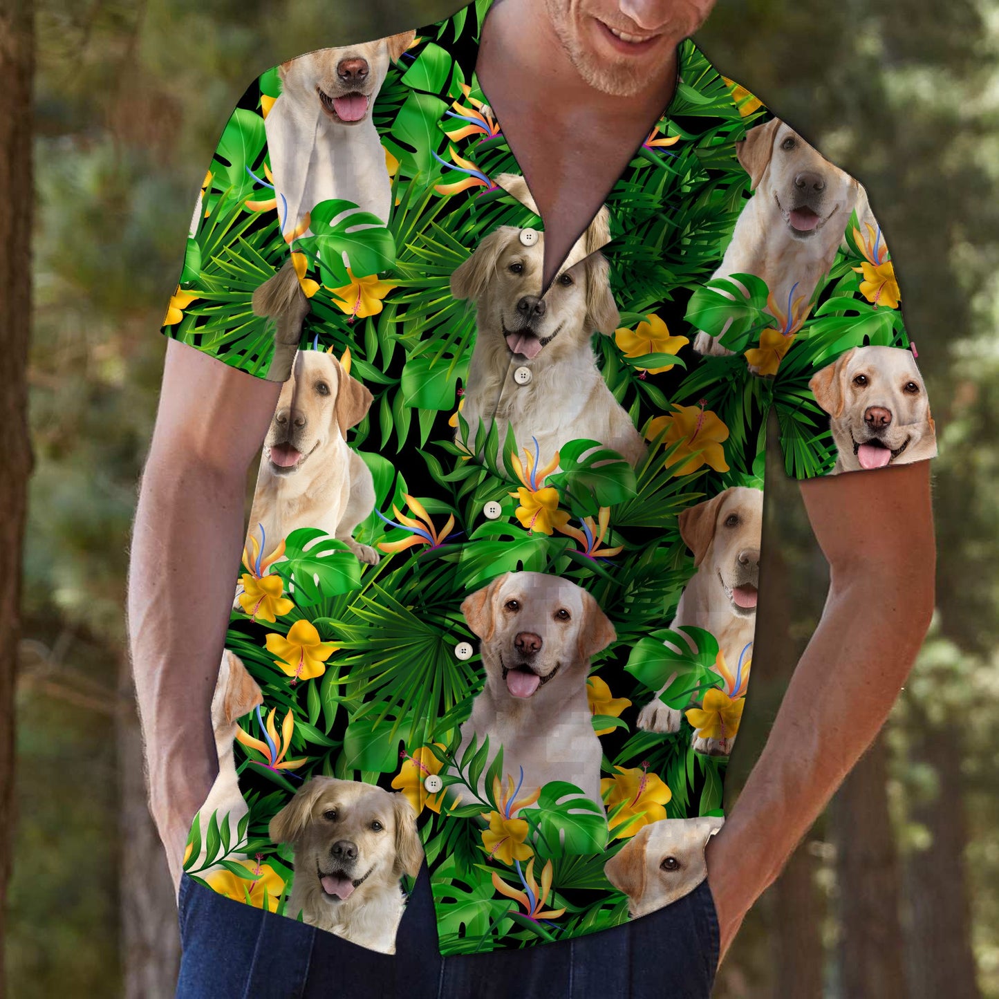 Labrador Retriever Tropical Wild Flower T0807 - Hawaii Shirt