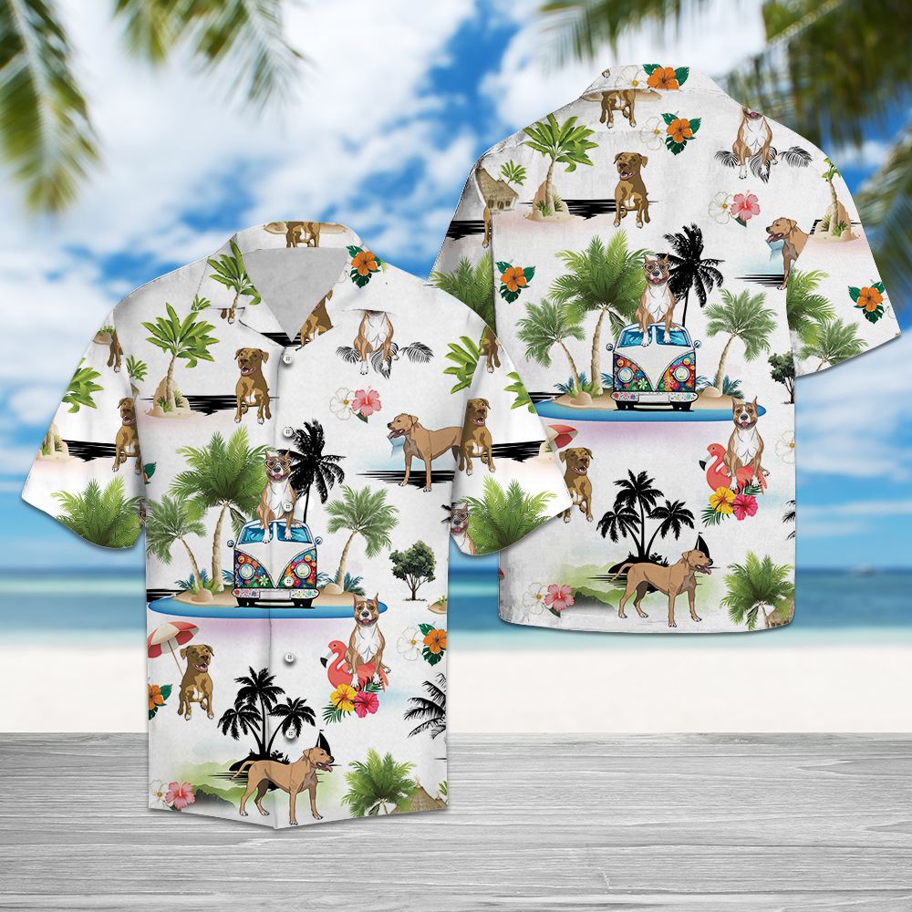 Staffordshire Bull Terrier Vacation G5708- Hawaii Shirt