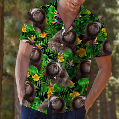 Sloth Tropical Wild Flower T0807 - Hawaii Shirt