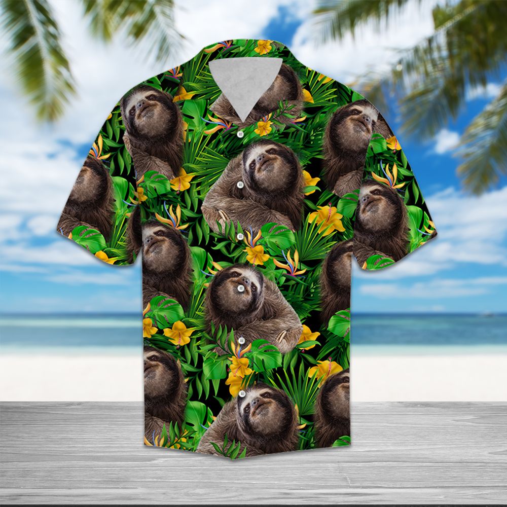 Sloth Tropical Wild Flower T0807 - Hawaii Shirt