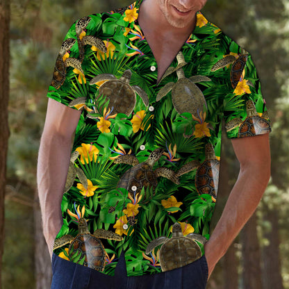 Turtle Tropical Wild Flower T0807 - Hawaii Shirt