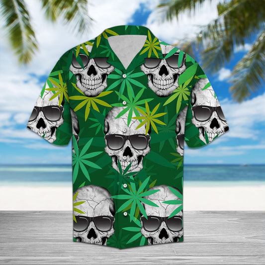 Green Skull D0807 - Hawaii Shirt