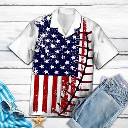 Baseball USA Flag T0807 - Hawaii Shirt