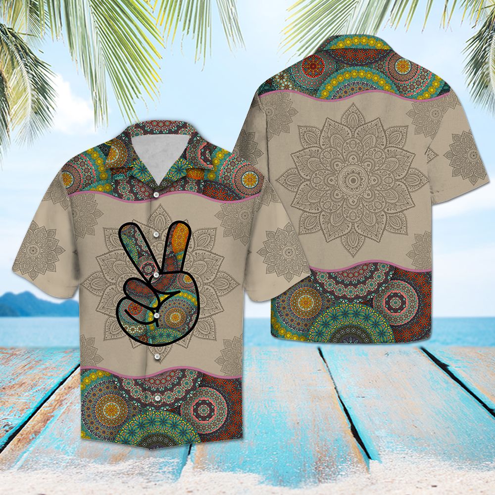 Peace Sign Mandala G5708- Hawaii Shirt