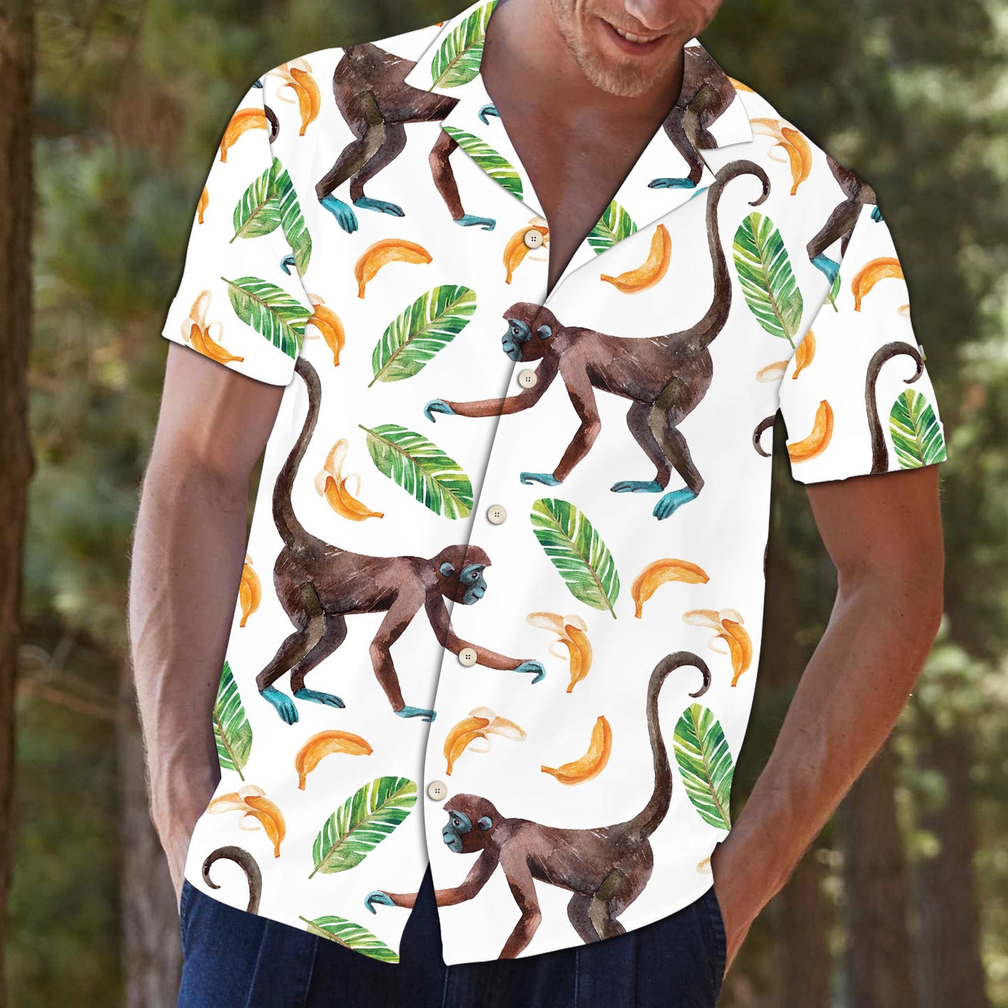 Monkey Pattern D0807 - Hawaii Shirt