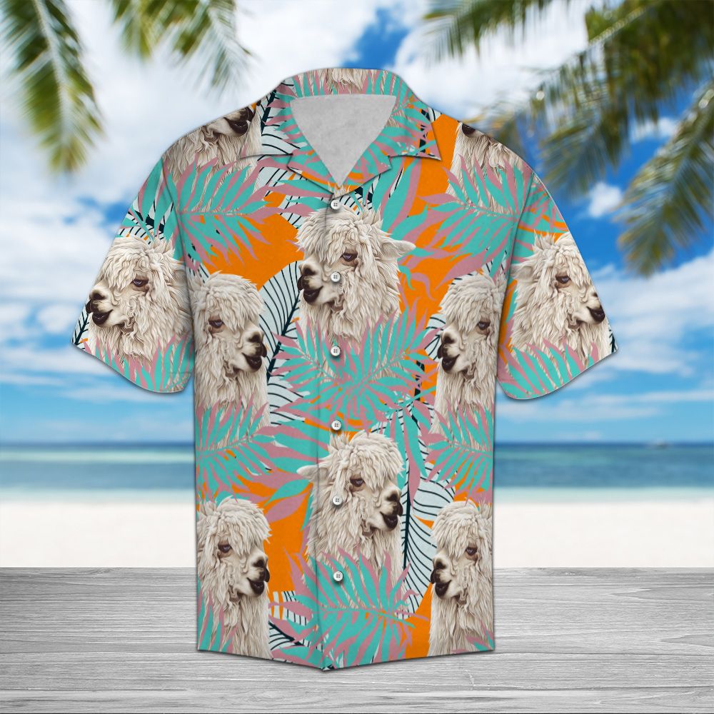 Llama Tropical Pattern D0807 - Hawaii Shirt