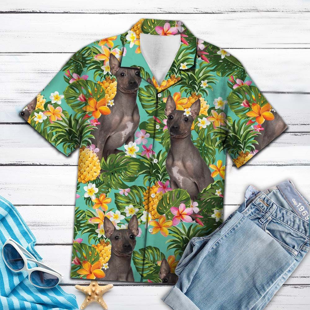 Tropical Pineapple American Hairless Terrier H77038 - Hawaii Shirt