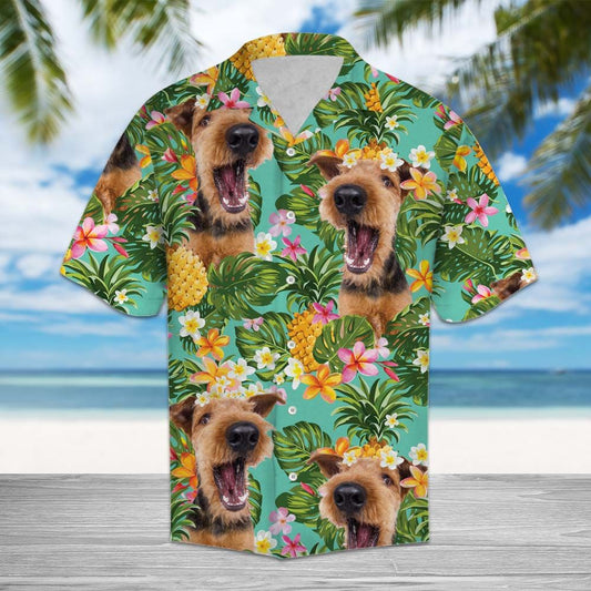 Tropical Pineapple Airedale Terrier H77039 - Hawaii Shirt