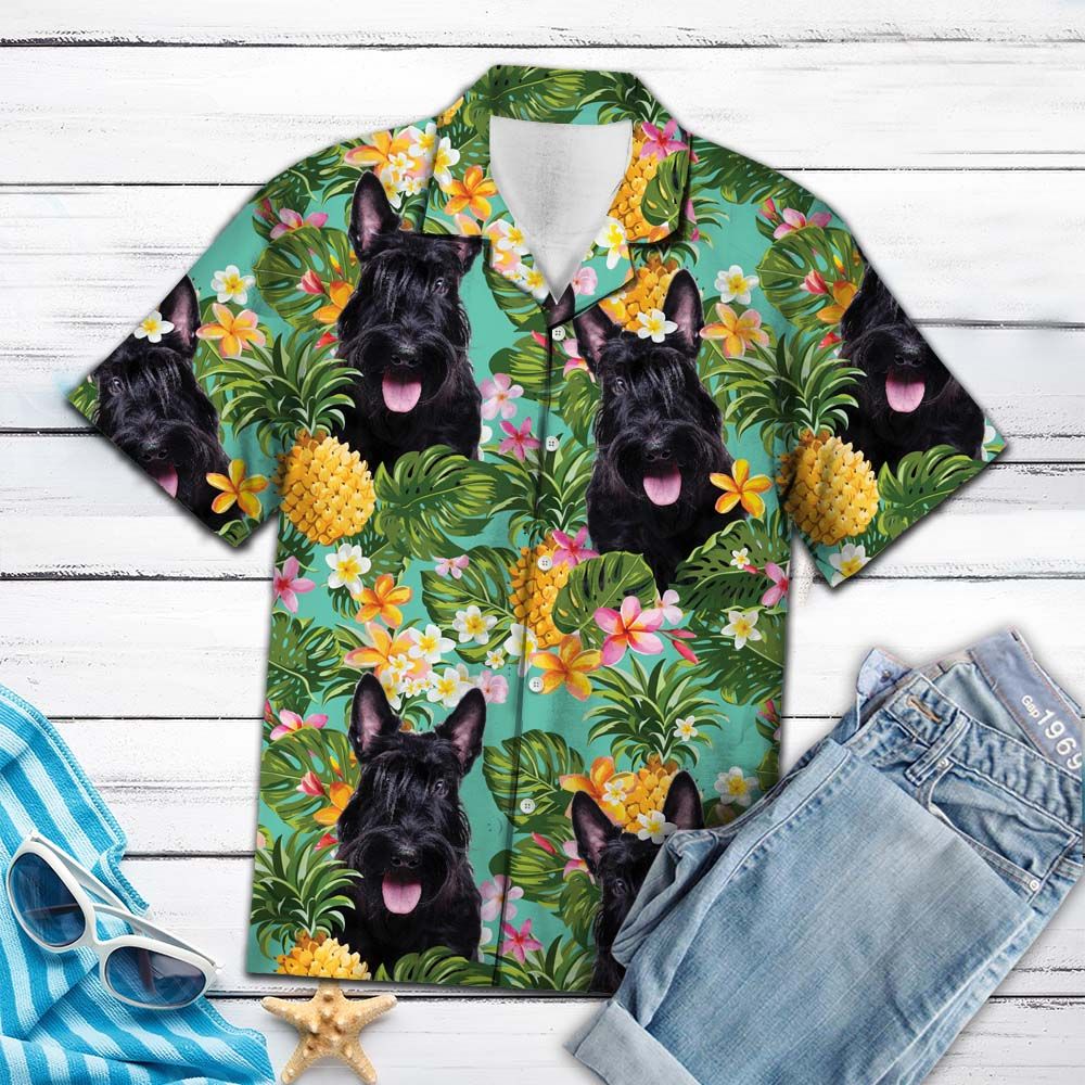 Tropical Pineapple Scottish Terrier H77040 - Hawaii Shirt