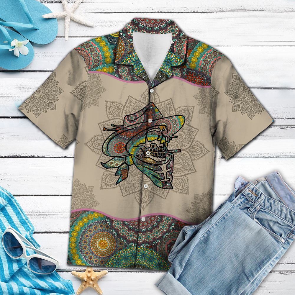 Cowboy Skull Mandala G5708- Hawaii Shirt