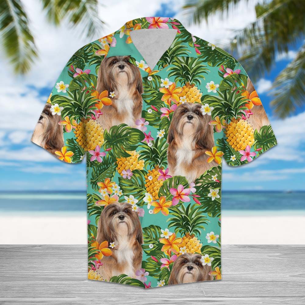 Tropical Pineapple Lhasa Apso H77071 - Hawaii Shirt