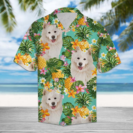 Tropical Pineapple Samoyed H77072 - Hawaii Shirt