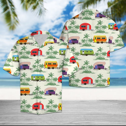 Caravan Green Palm Trees T0807 - Hawaii Shirt