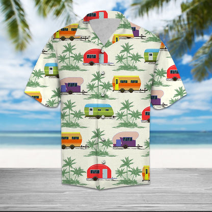 Caravan Green Palm Trees T0807 - Hawaii Shirt