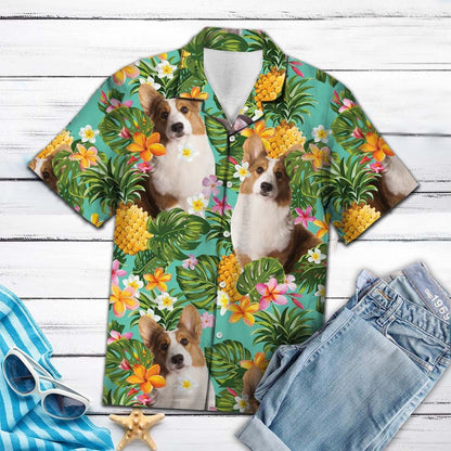 Tropical Pineapple Cardigan Welsh Corgi H87006 - Hawaii Shirt