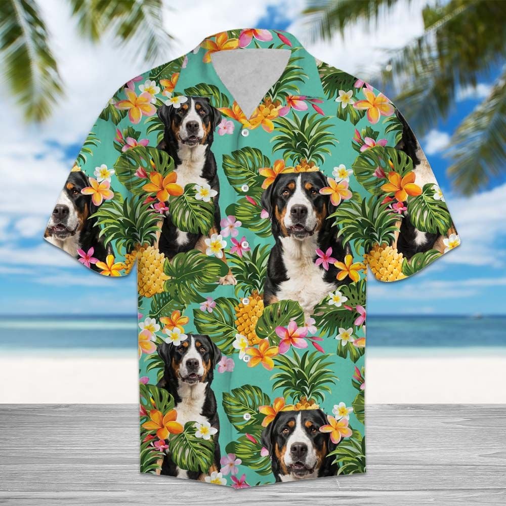Tropical Pineapple Greater Swiss Mountain Dog H87008 - Hawaii Shirt