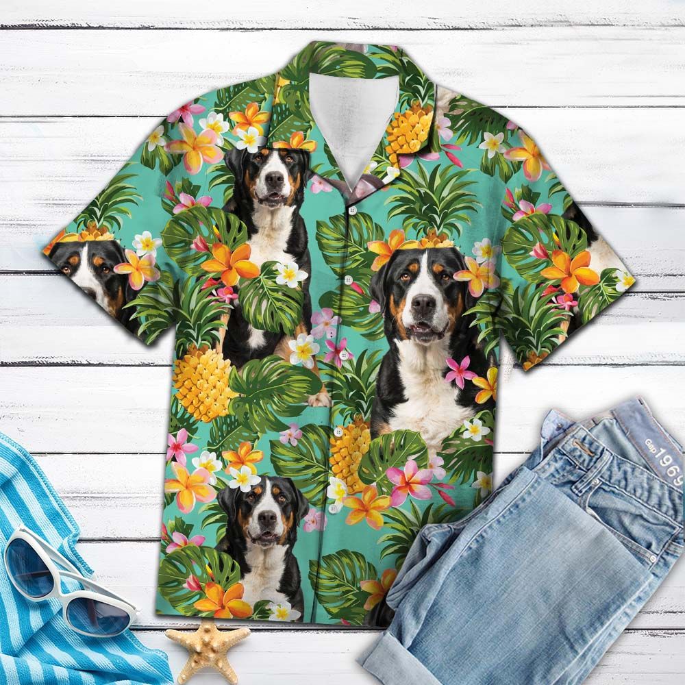 Tropical Pineapple Greater Swiss Mountain Dog H87008 - Hawaii Shirt