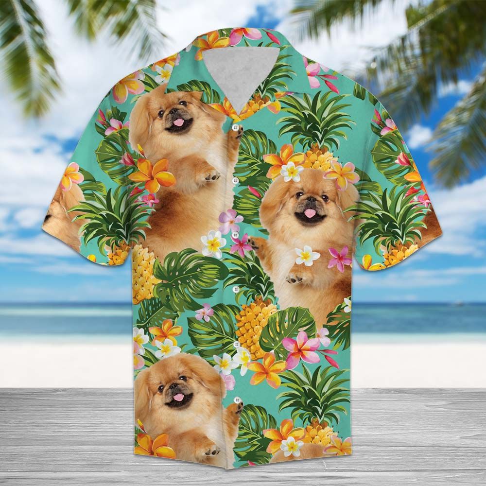 Tropical Pineapple Pekingese H87010 - Hawaii Shirt