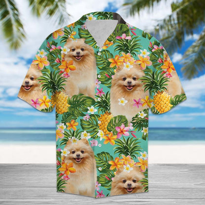 Tropical Pineapple Pomeranian H87061 - Hawaii Shirt