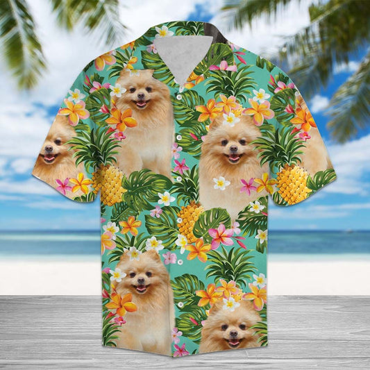 Tropical Pineapple Pomeranian H87061 - Hawaii Shirt