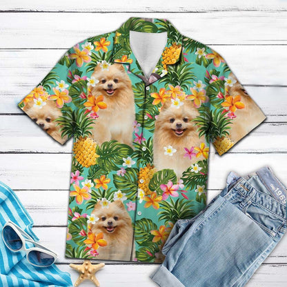 Tropical Pineapple Pomeranian H87061 - Hawaii Shirt