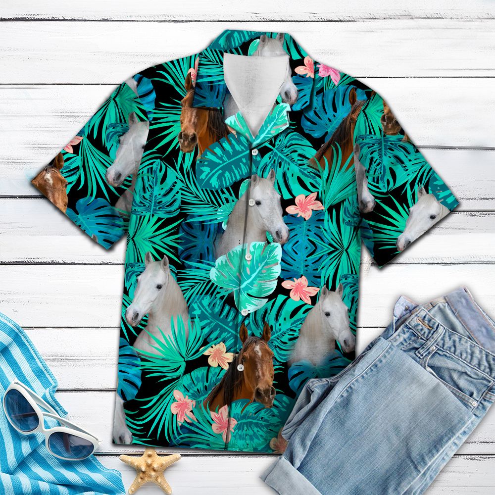 Arabian Horse Green Tropical G5709- Hawaii Shirt