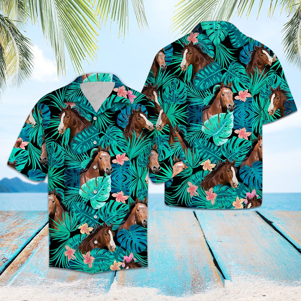 American Quarter Horse Green Tropical G5709 - Hawaii Shirt