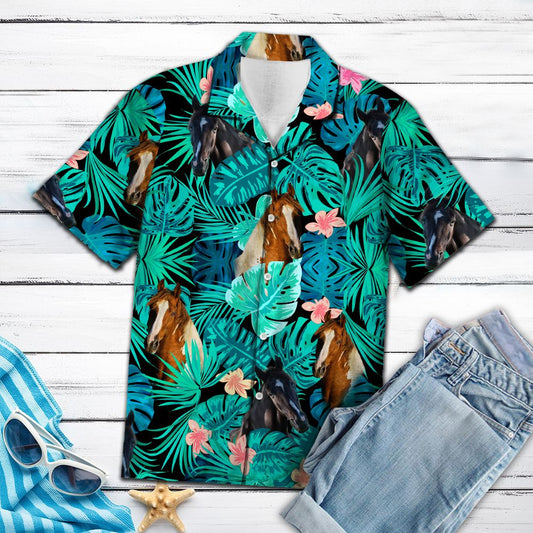 Tennessee Walking Horse Green Tropical G5709- Hawaii Shirt