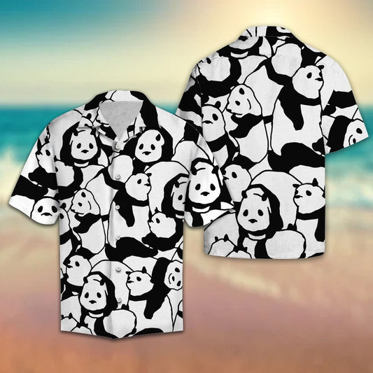 Black and White Cute Panda G5709 - Hawaii Shirt