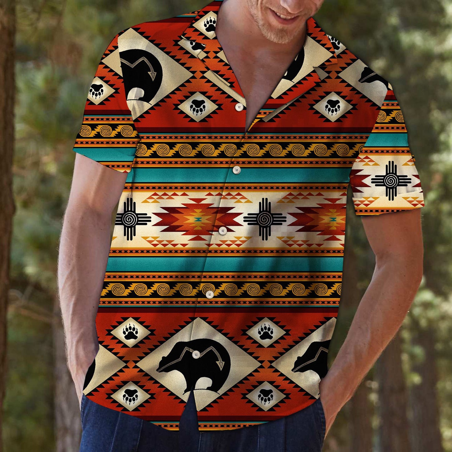 Native American Bear G5709- Hawaii Shirt