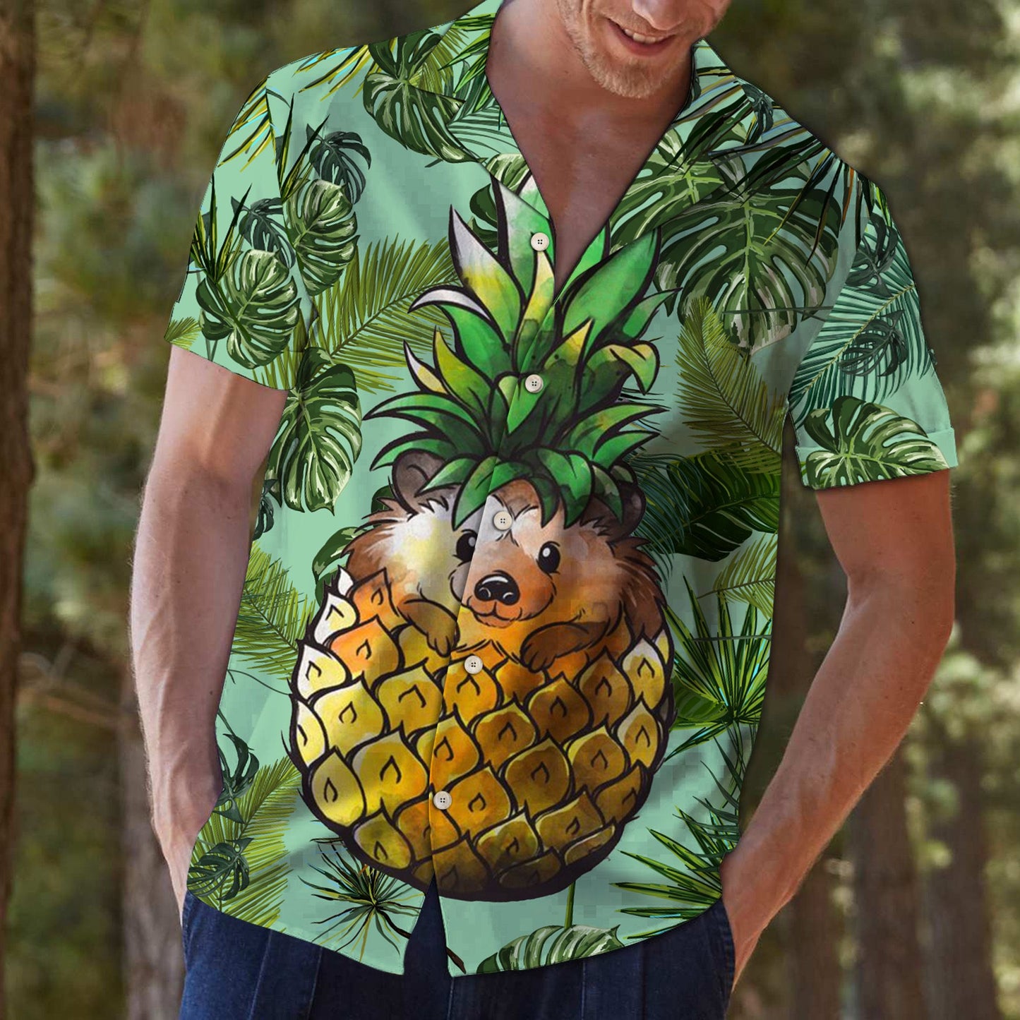 Pineapple Hedgehog G5709 - Hawaii Shirt