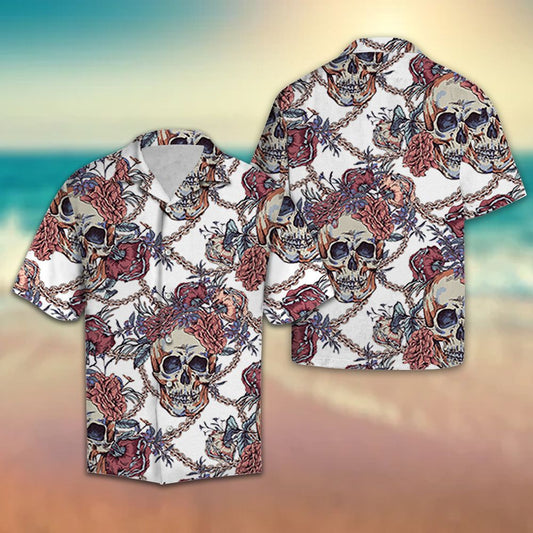 Skull With Roses Chains G5709 - Hawaii Shirt