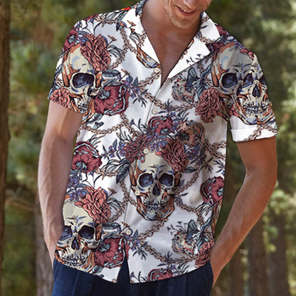 Skull With Roses Chains G5709 - Hawaii Shirt